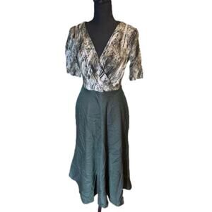 Julian Taylor Double-Breasted Green Midi Dress – Classic & Chic